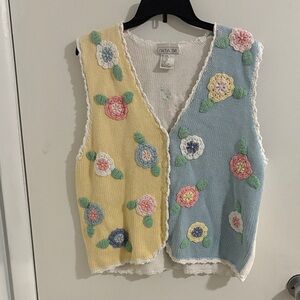 Vintage Mandal Bay Floral Knit Vest